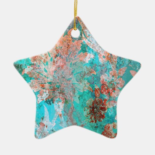 Blumenbemalung Keramikornament (Vorne)