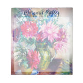 Blumenbemalung personalisiert notizblock (Vorderseite)