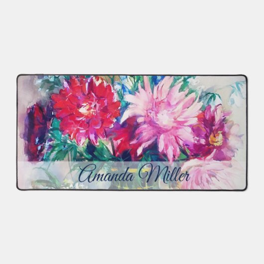 Blumenbemalung personalisiert schreibtischunterlage (Vorderseite)