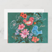 Blumenbemalung Postkarte (Vorne/Hinten)