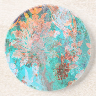 Blumenbemalung Sandstein Untersetzer