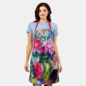 Blumenbemalung Schürze (Getragen)