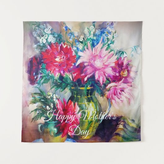 Blumenbemalung Wandteppich (Vorderseite)