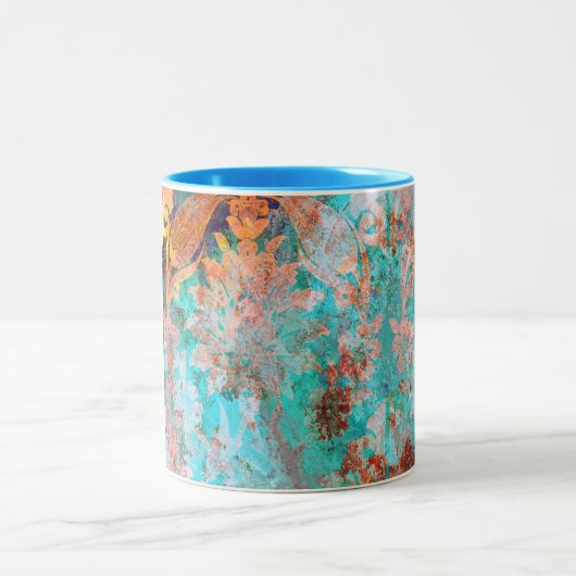 Blumenbemalung Zweifarbige Tasse (Mittel)