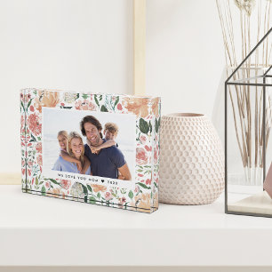 Blumenbenutzerdefinierter Bildblock im Mittelsomme Fotoblock