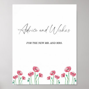 Blumenberater und Wünsche für Newlyweds Poster