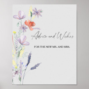 Blumenberater und Wünsche für Newlyweds Poster