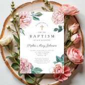 Blumenberge Gold Cross Religiöse Taufe Einladung