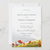 Blumenberge Wildblume Poppies Hochzeiten Einladung (Vorderseite)