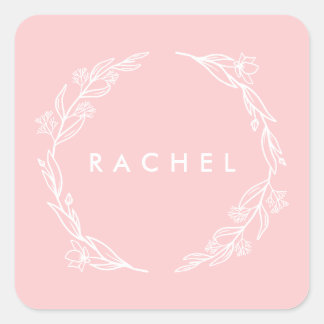 Blumenbeschild Quadratischer Aufkleber