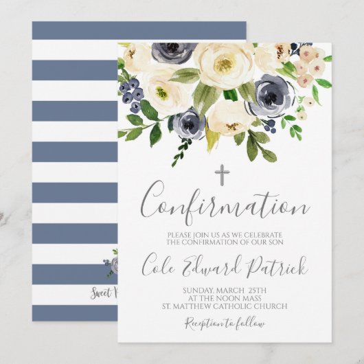 Blumenbestätigung Einladung (Vorne/Hinten)