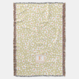 Blumenbestickte Decke mit Monogramm und individuel