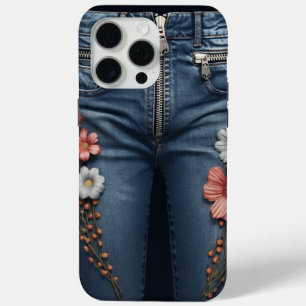 Blumenbestickung Denim Look Case-Mate iPhone Hülle