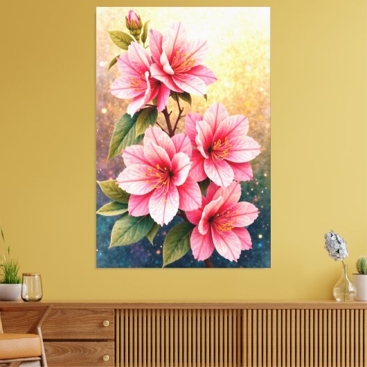 Blumenbestrahlung Leinwanddruck (Insitu (Wohnzimmer))