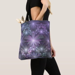 Blumenbett-Trendige glänzende abstrakte Fraktalkun Tasche