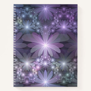 Blumenbett-Trendy-glänzende-abstracte-Fraktal-Kuns Notizblock
