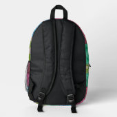 Blumenbettmuster Bedruckter Rucksack (Rückseite)