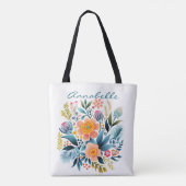 Blumenbeutel, Aquarellfarben-Blume, Tasche (Rückseite)