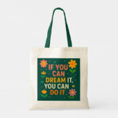 Blumenbeutel - "Wenn Sie träumen können Tragetasche (Rückseite)