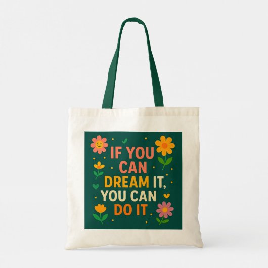 Blumenbeutel - "Wenn Sie träumen können Tragetasche (Rückseite)