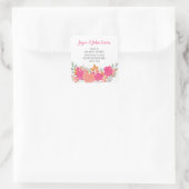 Blumenbezugsmarke Quadratischer Aufkleber (Tasche)