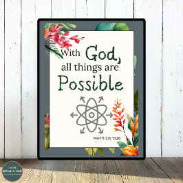 Blumenbibel Verse mit Gott Alle Dinge sind - Poster