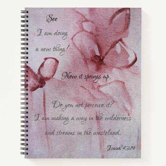 Blumenbibel Verse Spiral Notebook Notizblock (Vorderseite)
