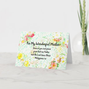 Blumenbibelvers Muttertag Philipper 1:2 Karte