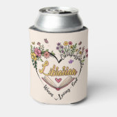 Blumenbibliothekarisches Herz Dosenkühler (Kanne Rückseite)