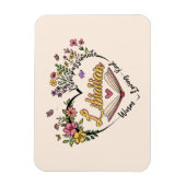 Blumenbibliothekarisches Herz Magnet (Vertikal)