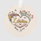 Blumenbibliothekarisches Herz Ornament (Vorderseite)