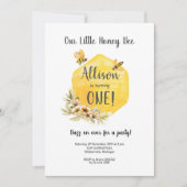 Blumenbiene Einladung zum ersten Geburtstag (Vorderseite)