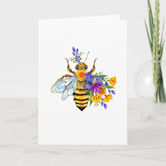 Blumenbiene mit Wildpflanzen (Vorderseite)