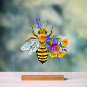 Blumenbiene mit Wildpflanzen Acrylschild (Neutral)