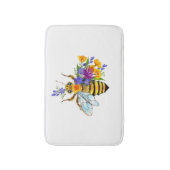 Blumenbiene mit Wildpflanzen Badematte (Vorderseite Vertikal)