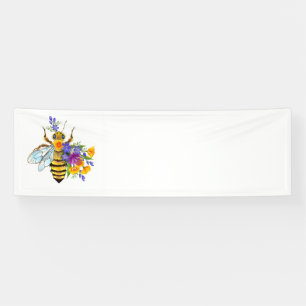 Blumenbiene mit Wildpflanzen Banner