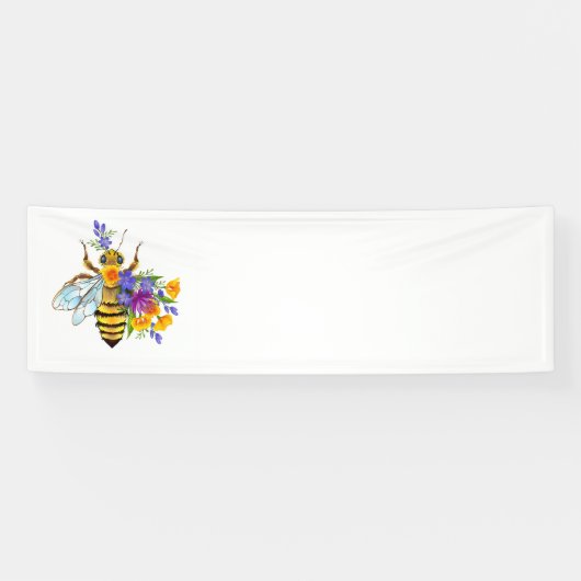 Blumenbiene mit Wildpflanzen Banner (Horizontal)