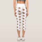 Blumenbiene mit Wildpflanzen Capri Leggings (Rückseite)