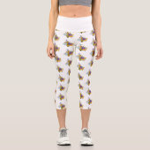 Blumenbiene mit Wildpflanzen Capri Leggings (Vorderseite)