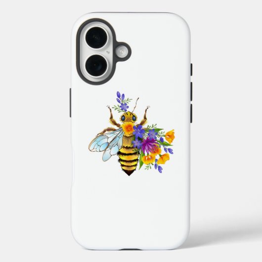 Blumenbiene mit Wildpflanzen Case-Mate iPhone Hülle (Rückseite)