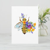 Blumenbiene mit Wildpflanzen Dankeskarte (Stehend Vorderseite)