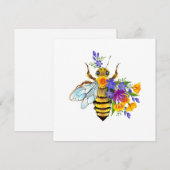 Blumenbiene mit Wildpflanzen Dankeskarte (Vorne/Hinten)