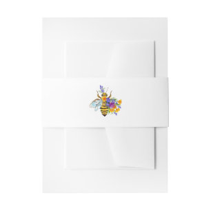 Blumenbiene mit Wildpflanzen Einladungsbanderole