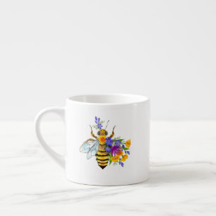 Blumenbiene mit Wildpflanzen Espressotasse