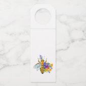 Blumenbiene mit Wildpflanzen Flaschenanhänger (Rückseite)