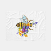 Blumenbiene mit Wildpflanzen Fleecedecke (Vorderseite (Horizontal))