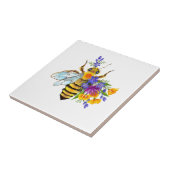 Blumenbiene mit Wildpflanzen Fliese (Seite)