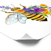 Blumenbiene mit Wildpflanzen Fotodruck (Ecke)
