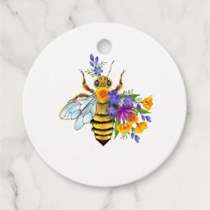 Blumenbiene mit Wildpflanzen Geschenkanhänger