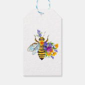 Blumenbiene mit Wildpflanzen Geschenkanhänger (Rückseite)